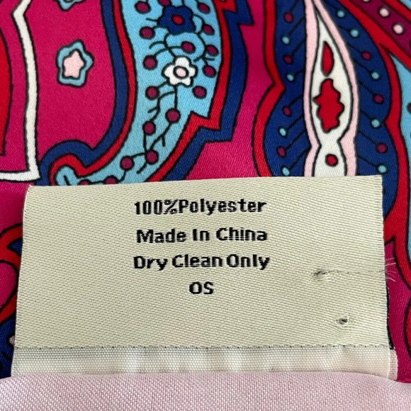 Lulla Collection Fashion Acc Paisley Print Poly Scarf Pink Blue Red Wht Sz OS - Picture 7 of 8